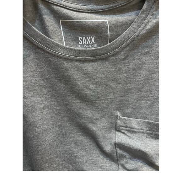 SAXX Sleepwalker Pocket SS Tee Modal Lounge T-Shirt | Men's L, Heather Grey NWT - Picture 3 of 5